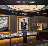 LIGE Quartz Man Watch Fashion Luxury Creative Roulette Game Dial Design Leather Casual Life Waterproof Watches for Men Gifts+Box