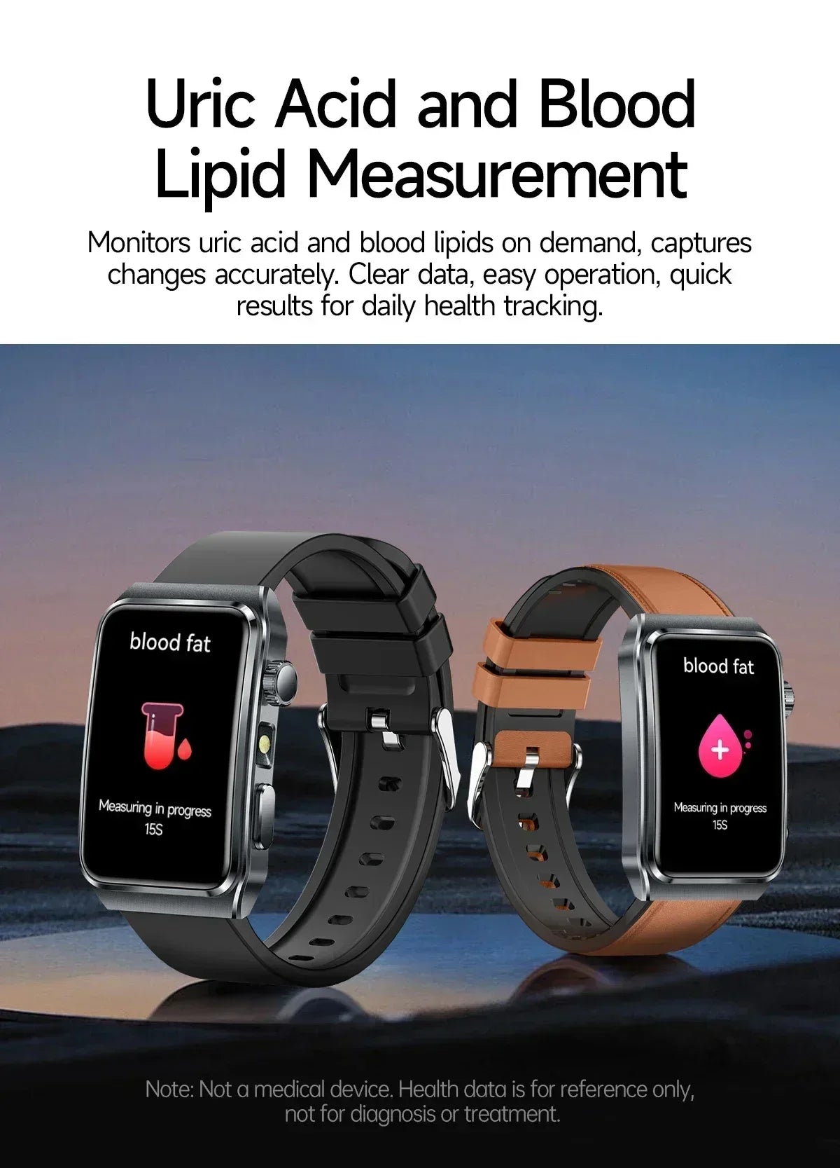 2025 New Nursing Grade ECG+PPG Pulse therapy Smartwatch Men Blood lipid Uric acid Bluetooth call Health Bracelet For Android iOS - Wear444