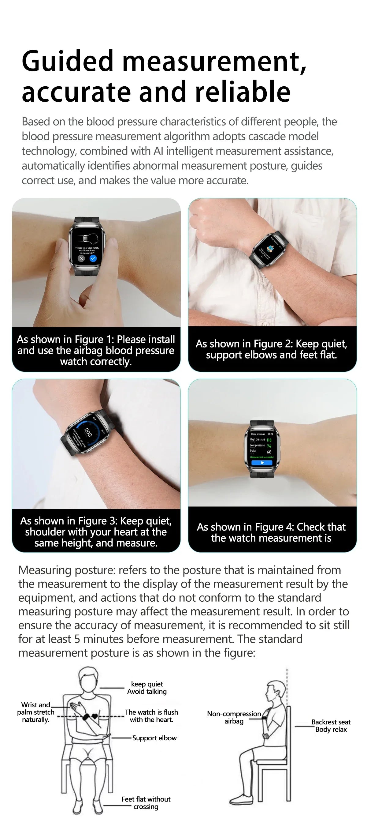 2025New Heart Health Analysi NFC Air Pump+Air Bag Smart Watch Men Accurate Blood Pressure Uric Acid ECG Call Smart Bracelet lady - Wear444