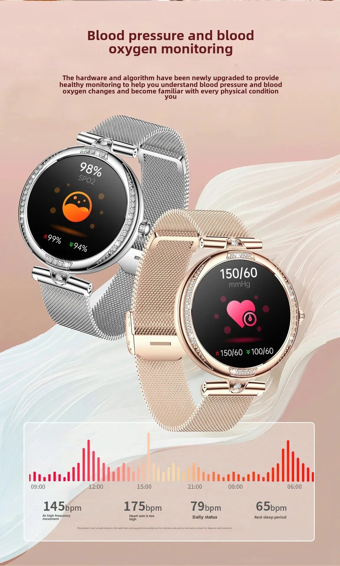 NX17PRO Women's Smart Watch With Metal Strap AMOLED Screen Bluetooth Calls Sports Health Monitor Fashion Decoration Wristwatch - Wear444