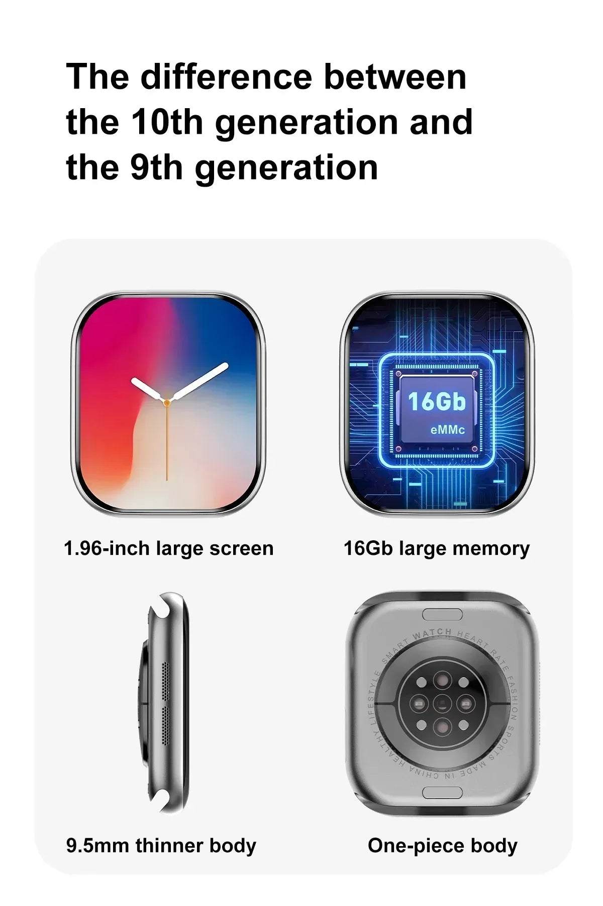 2025 New Original for Apple DT Watch 10 Smart Watch Men AMOLED 4GB Memory Music 3D Surround BT Call Waterproof smart watch Woman - Wear444