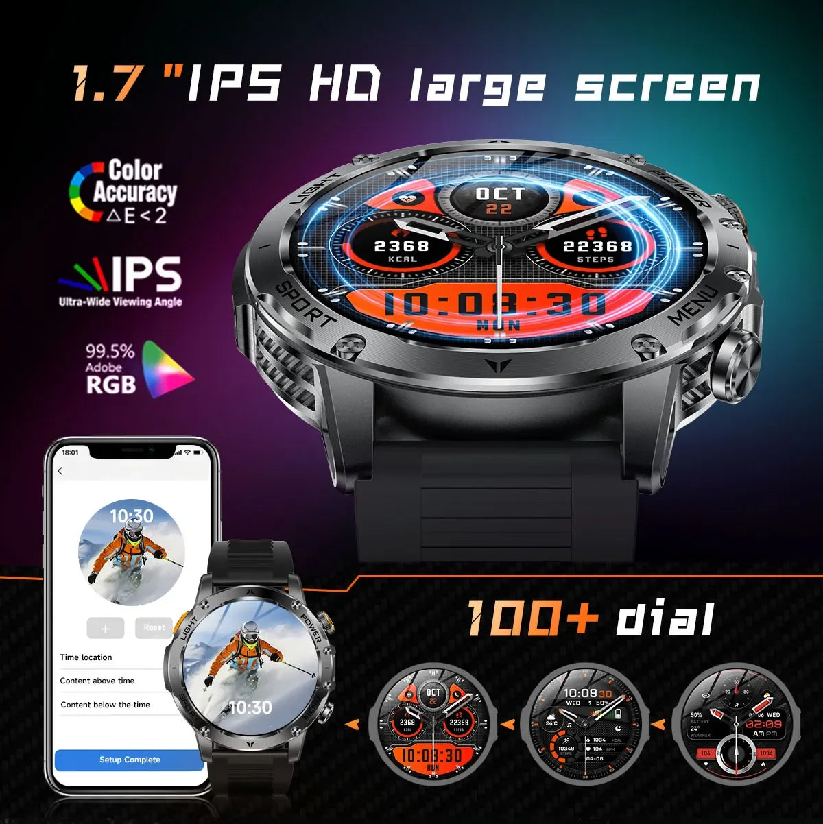 2025 New Military T-Rex 3 Ultra 1000mAh Battery Smart Watch 5ATM Waterproof Flashlight Heart Rate Sports tracker Smartwatch Men - Wear444