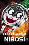 Quartz Watches For Men Clown Dial Fashion Creative Design Waterproof Clock Leather Strap Men Watch Часы Мужские Наручные Reloj