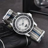 Quartz Watch for Men's Nylon Braided Strap Waterproof Luminous Sports with Chronograph Fashion Wristwatch Male