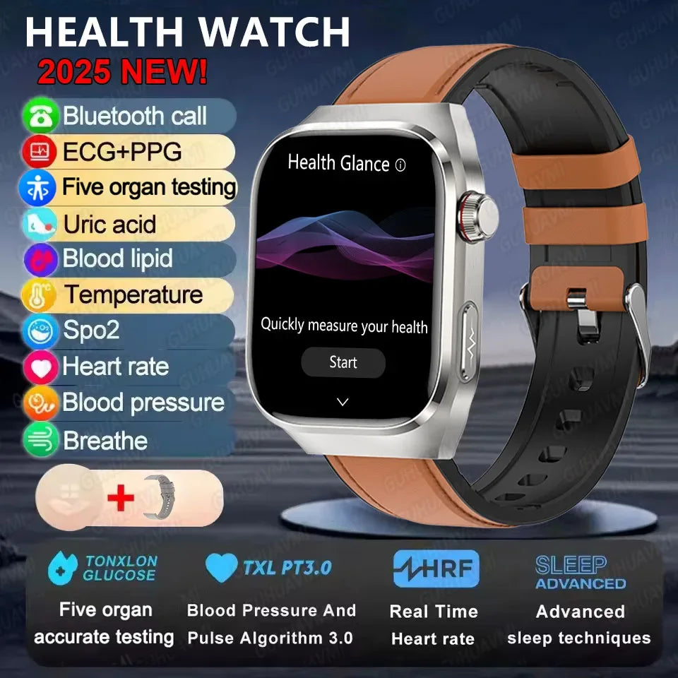 2025New Micro Physical Examination Smart Watch For Men Uric Acid Body Fat Five Organ Health Watches Bluetooth Call SmartBracelet - Wear444