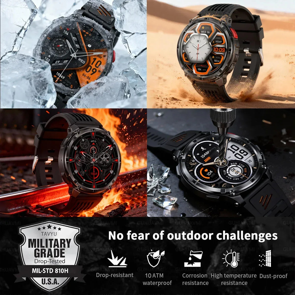 2026 New T-Rex3 Ultra 1100mAh Battery Smart Watch GPS Track Compass IP69K Waterproof Sports tracker Outdoors Military Smartwatch - Wear444