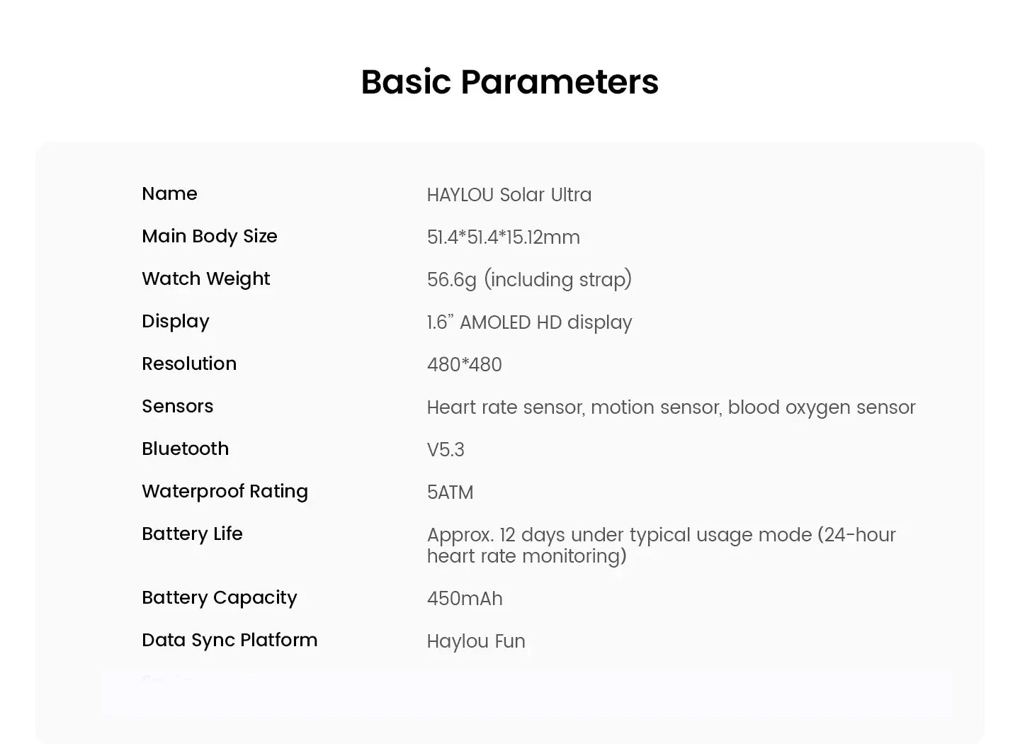 HAYLOU Solar Ultra GPS Smartwatch 1.6” AMOLED Display 5ATM Waterproof Built-in GPS Bluetooth Phone Calls Sports Smart Watch - Wear444