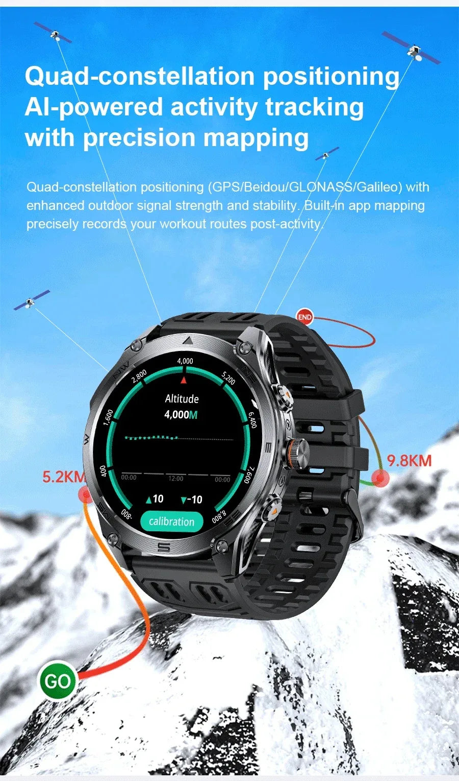 2025 New Military T-Rex 3 Ultra GPS Smart Watch 1000mAh Battery 10ATM Waterproof Compass Flashlight Sports trackr Smartwatch Men - Wear444