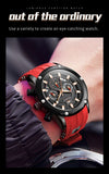 Watches For Men OLEVS Fashion Mens Quartz Watches Luminous Hand Blue Rubber Band Sport WristWatch Relogio Masculino