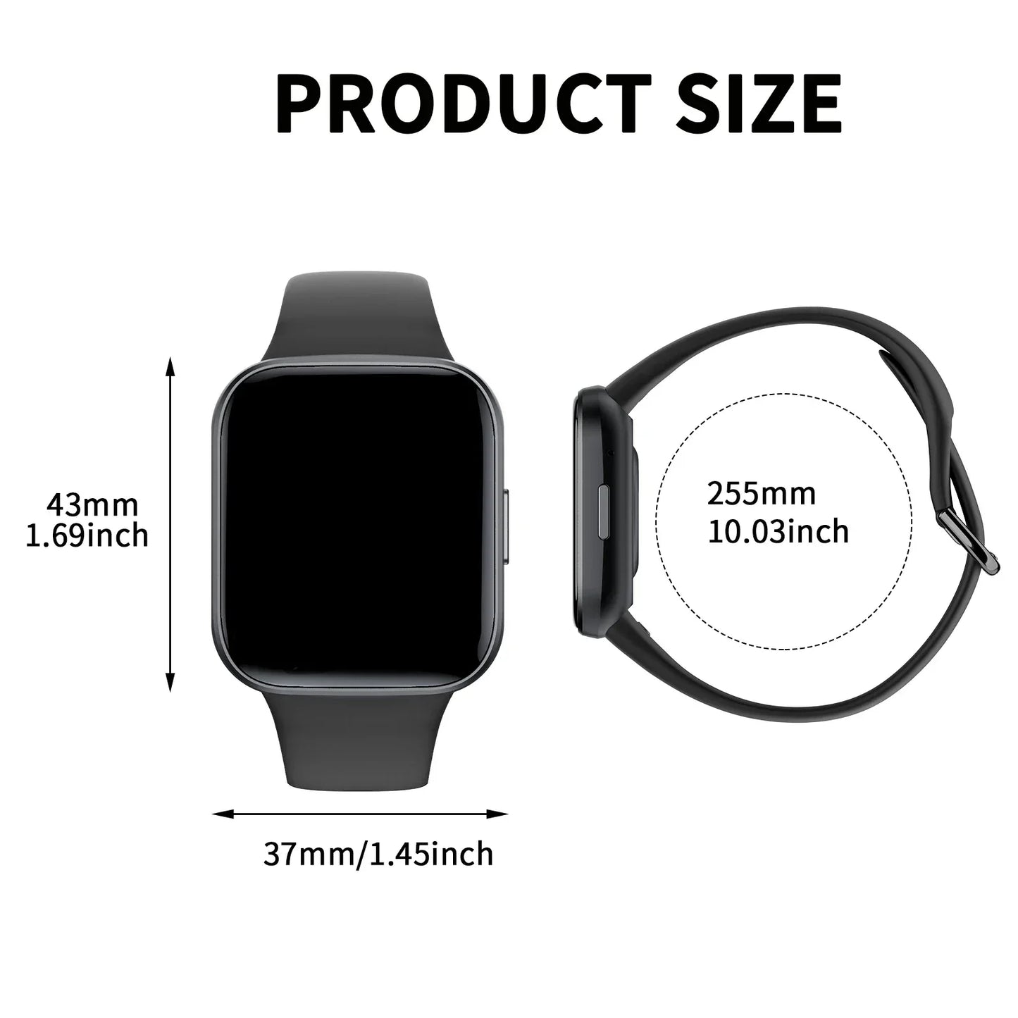 Smart watch, wireless calling /dial,for iPhone/Andriod, multi -Sport mode, calling reminder and rejection, SMS reminder - Wear444