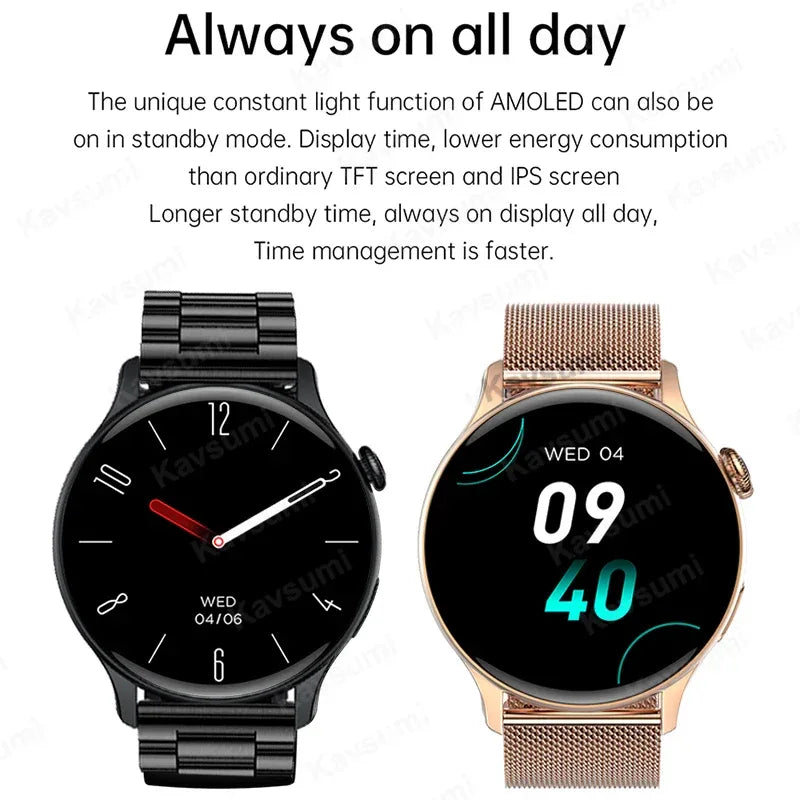 Smartwatch for Women AMOLED Screen Always Display Time NFC IP68 Waterproof Sports Call Women Smart Watch For Women Custom dial - Wear444