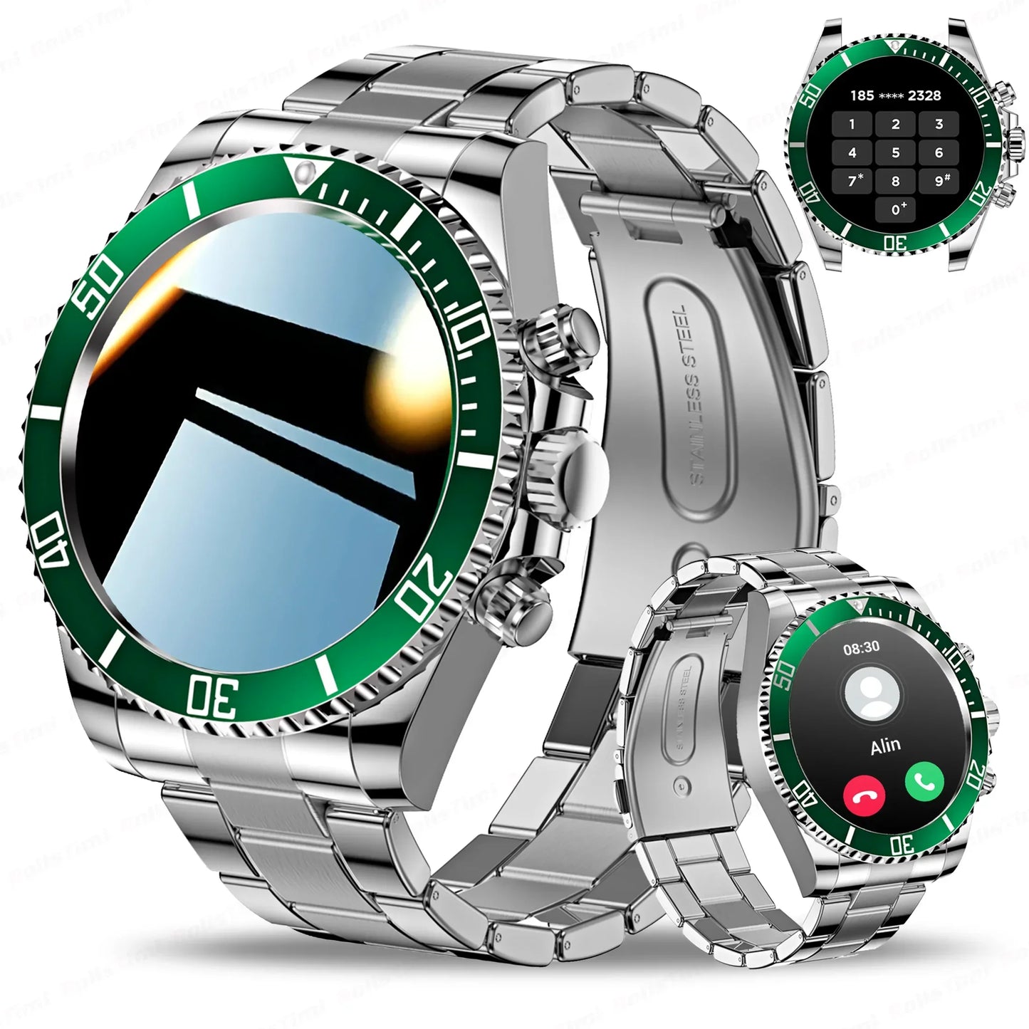 2025 New Men's Smart Watch 1.3" AMOLED HD Screen GPS Exercise Tracking Heart Rate Bluetooth Call Fashion Women's Smart Watch - Wear444