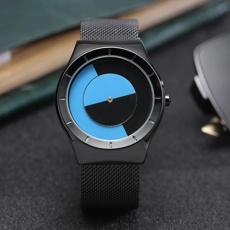 Creative Quartz Watches Men Top FASHION Brand Casual Stainless steel Mesh Band Unisex Watch Clock Male female Gentleman gift