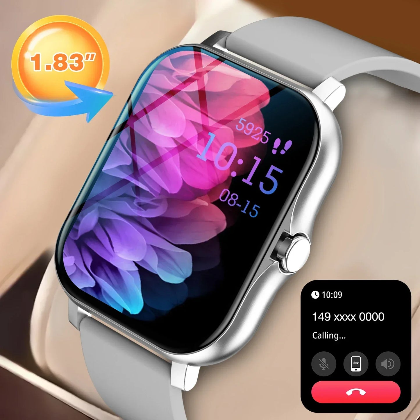 Smartwatch, phone answering/calling, multi-sport mode, message reminder view, suitable for men/women - Wear444