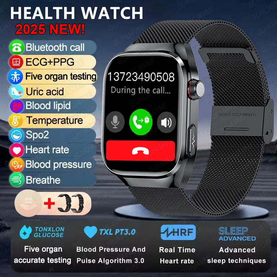 2025New Micro Physical Examination Smart Watch For Men Uric Acid Body Fat Five Organ Health Watches Bluetooth Call SmartBracelet - Wear444