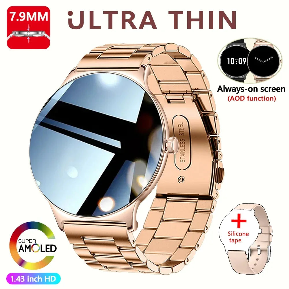For Huawei Xiaomi New Ultra Thin Smart Watch Women Screen Always Display Time Sports Bracelet Bluetooth Call Fashion Smartwatch - Wear444