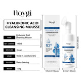 Hyaluronic Acid Cleansing Foam Gentle Moisturizing & Nourishing Oil Control Brightening Rejuvenation Face Wash Foam Face Cleanse