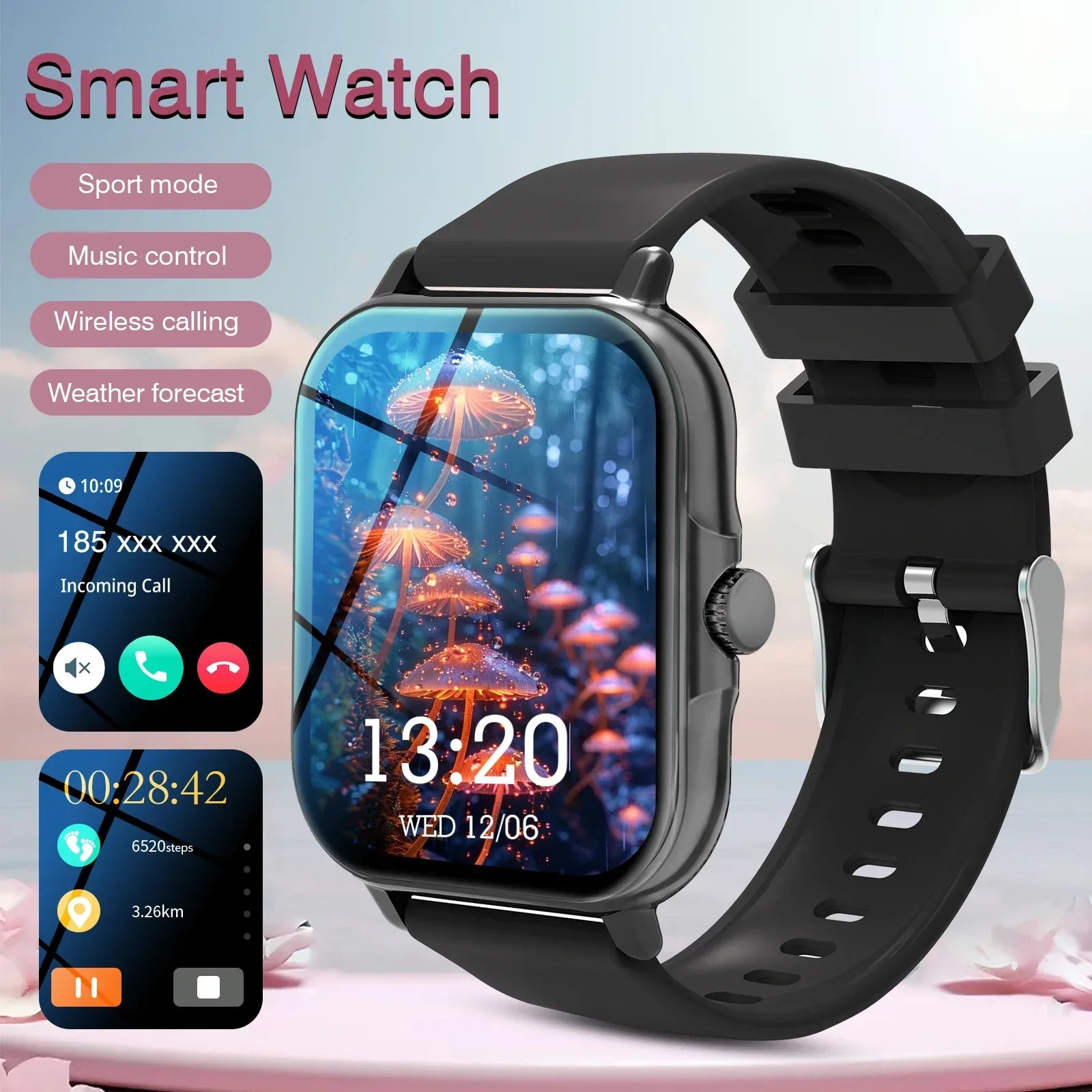 Smart watch, for men and women, wireless calling, fitness tracker, 2.01 inch screen, sports smart watch - Wear444