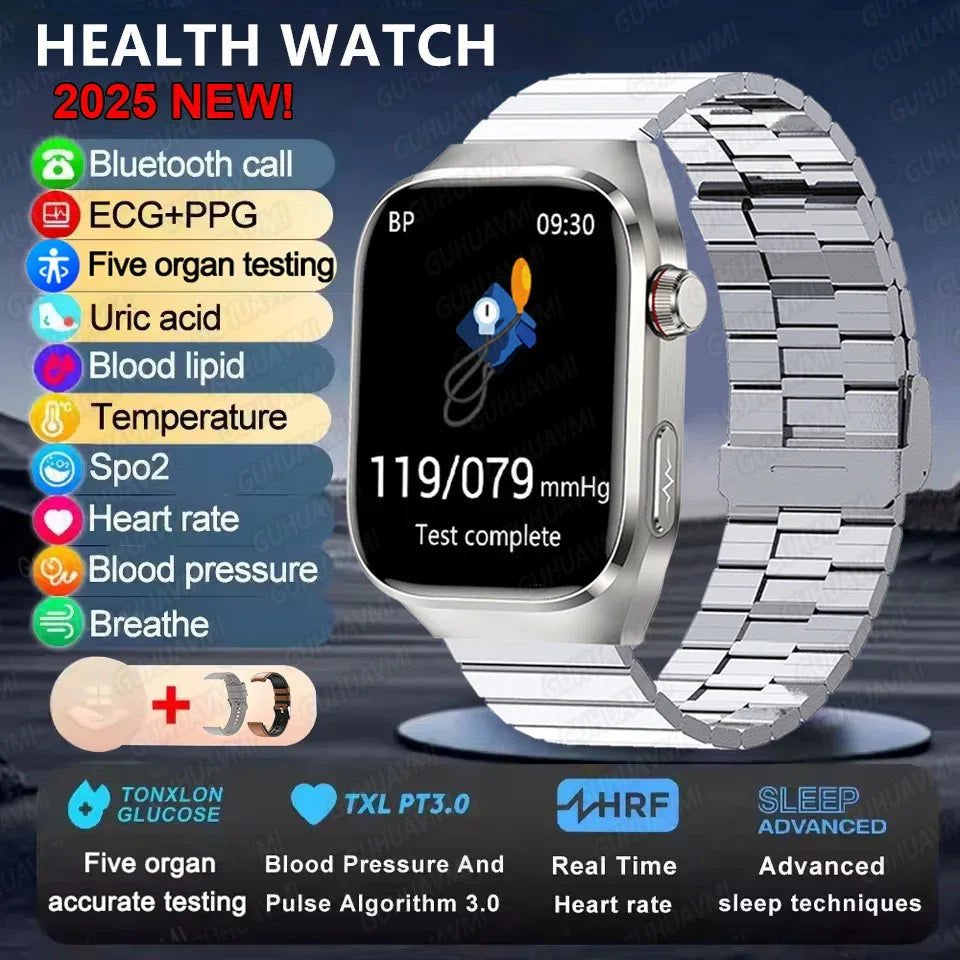 2025New Micro Physical Examination Smart Watch For Men Uric Acid Body Fat Five Organ Health Watches Bluetooth Call SmartBracelet - Wear444