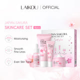 4pcs sakura skincare set mild non-irritating nourishing moisturizing cleanser serum eye cream face cream set