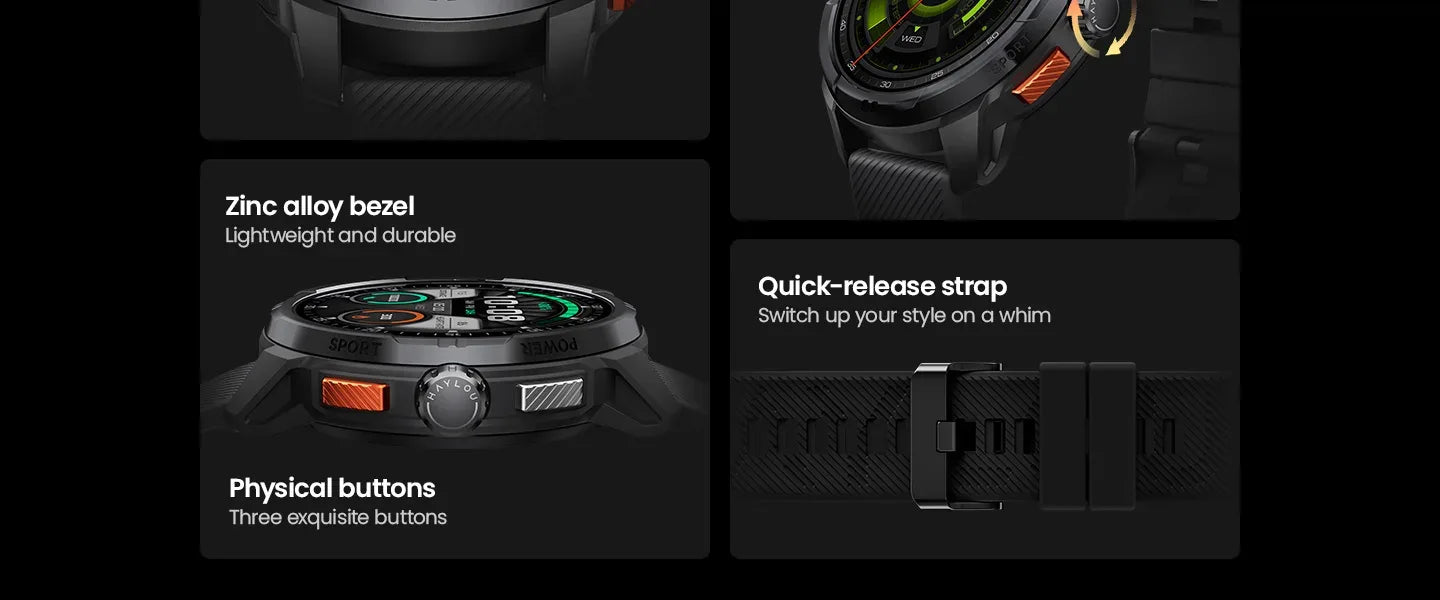 HAYLOU Solar Ultra GPS Smartwatch 1.6” AMOLED Display 5ATM Waterproof Built-in GPS Bluetooth Phone Calls Sports Smart Watch - Wear444