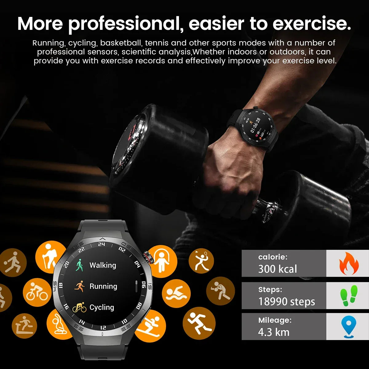 2025New For Android and ios Smart Watch Men AMOLED Screen GPS Motion trajectory Heart Rate Bluetooth Calls SmartWatch Waterproof - Wear444