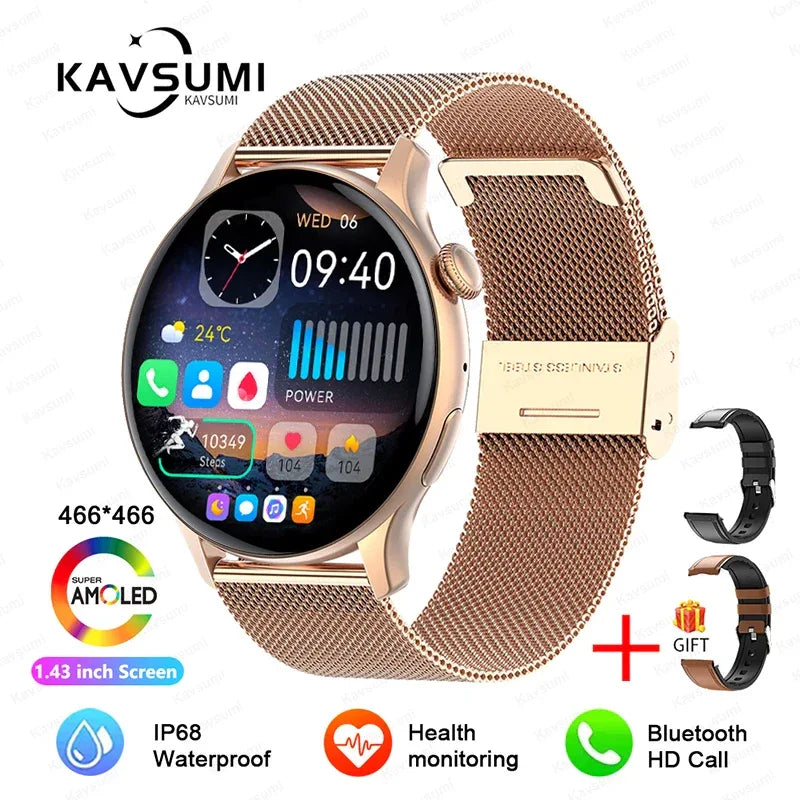 Smartwatch for Women AMOLED Screen Always Display Time NFC IP68 Waterproof Sports Call Women Smart Watch For Women Custom dial - Wear444