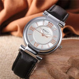 WOKAI high quality casual men's belt quartz watch classic retro Roman simple style business male student electronic clock