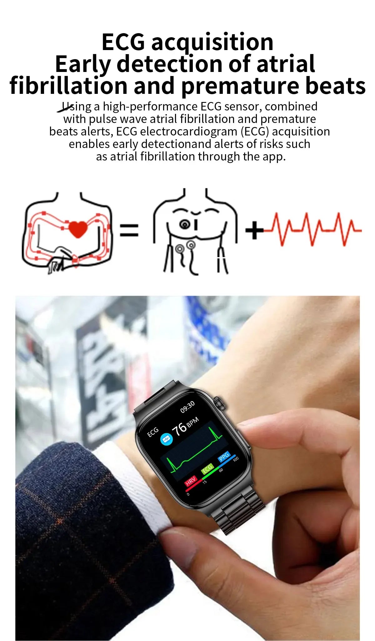 Accurate Measurement Health Smart Watch ECG+PPG Uric Acid Blood Pressure Blood Lipids BT Call Bluetooth Sport tracker Smartwatch - Wear444