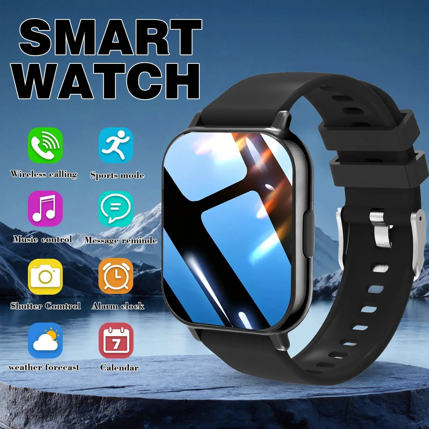 Smart Watch for Men & Women - Multi-Function Fitness Tracker with Call/Message/Weather/Alarm/Remote Camera Control, USB-Powered - Wear444