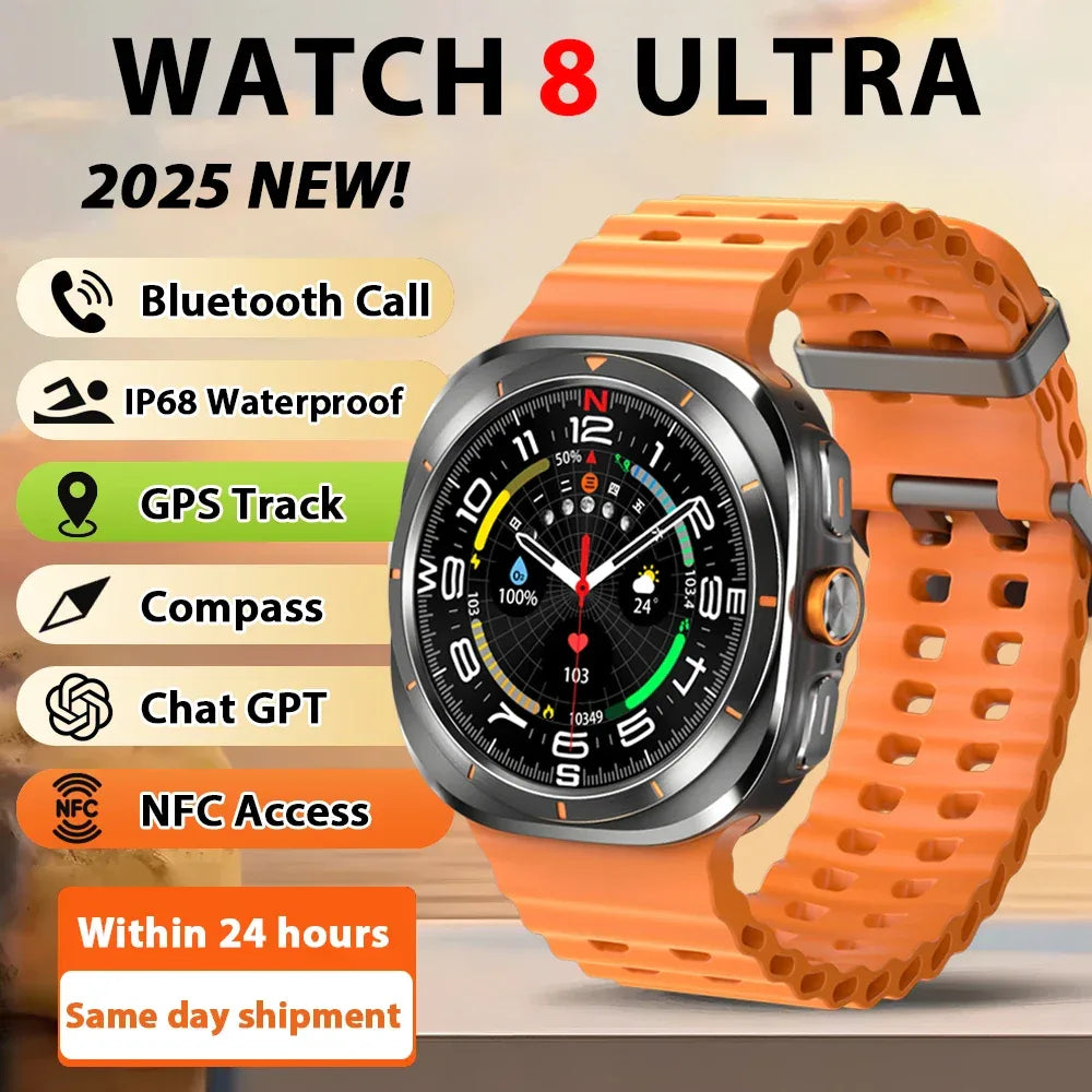 2025 New Watch8 Ultra Smart Watch Classic NFC Health Monitoring Bluetooth Call 3ATM Waterproof HD Smartwatch For IOS Android - Wear444