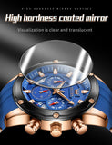 Watches For Men OLEVS Fashion Mens Quartz Watches Luminous Hand Blue Rubber Band Sport WristWatch Relogio Masculino