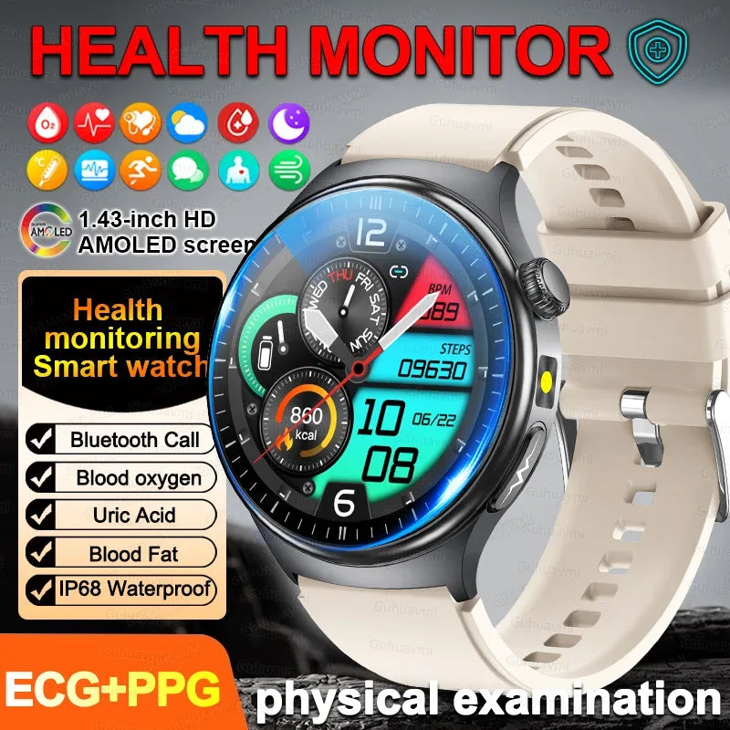 2026New Health Sport ECG AI Diagnosis Smart Watches Men Heart Rate Blood Pressure IP68 Waterproof Smartwatches For Men women - Wear444