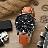 Top Brand Luxury Men's Watches Casual Leather Belt Analog Quartz Wrist Watches for Men Fashion Sports Male Clock Reloj Hombre