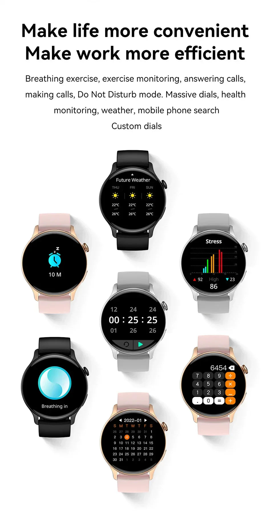 Smartwatch for Women AMOLED Screen Always Display Time NFC IP68 Waterproof Sports Call Women Smart Watch For Women Custom dial - Wear444