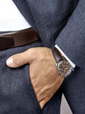 WOKAI high quality casual men's belt quartz watch classic retro Roman simple style business male student electronic clock