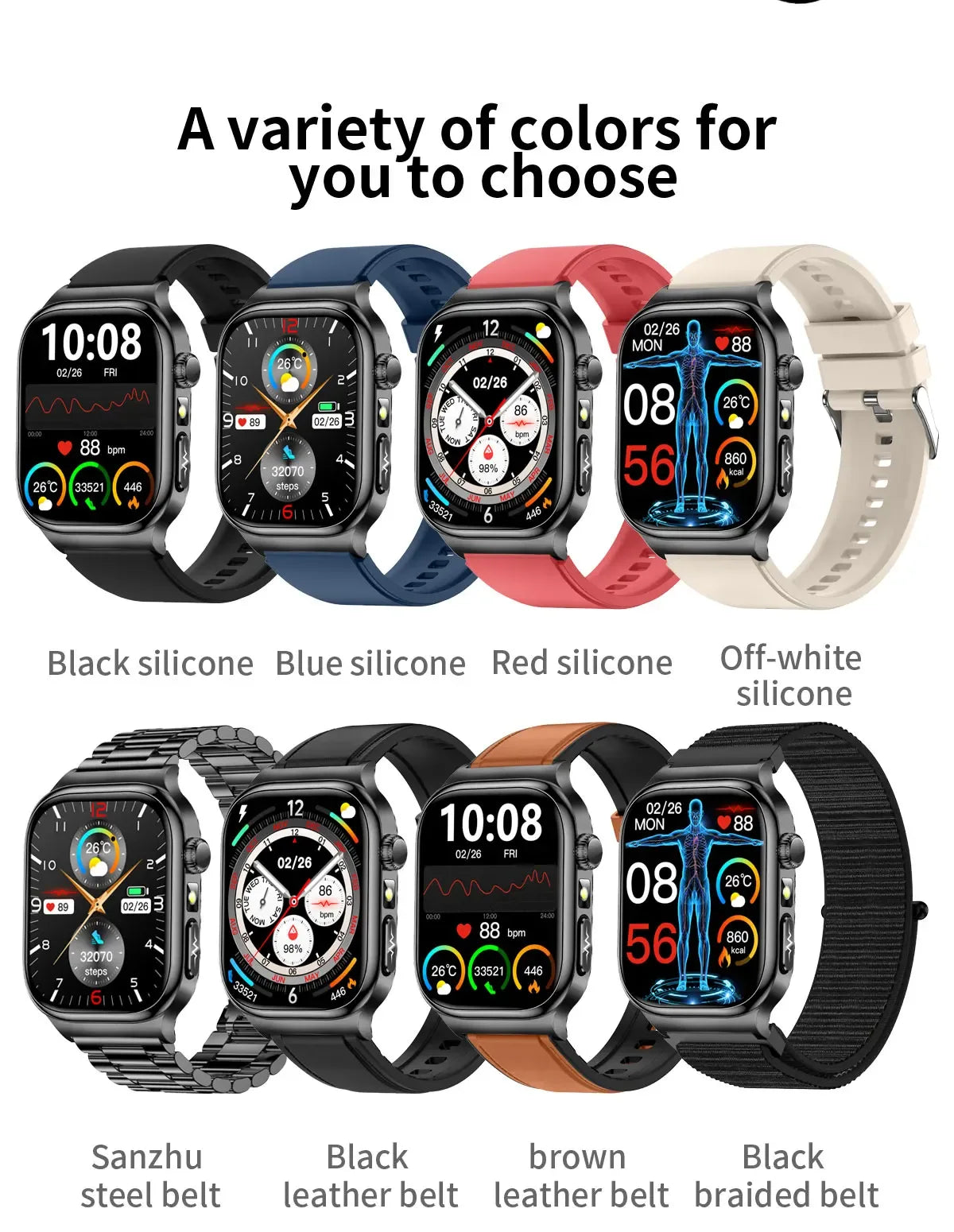 Accurate Measurement Health Smart Watch ECG+PPG Uric Acid Blood Pressure Blood Lipids BT Call Bluetooth Sport tracker Smartwatch - Wear444