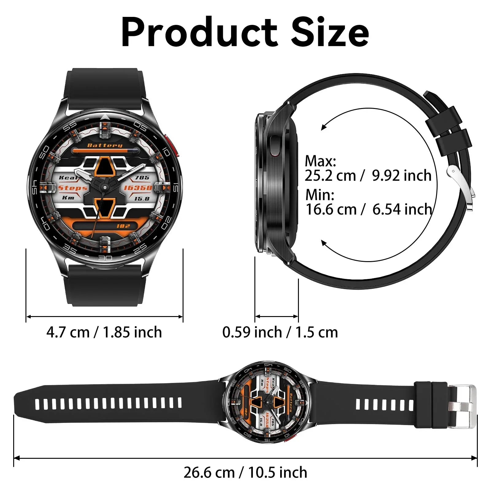 EIGIIIS Smart Watch with Earbuds1.39"HD Fitness Watch with Heart Rate Blood Oxygen Sleep Tracker 2 in1 Bluetooth for iOS Android - Wear444