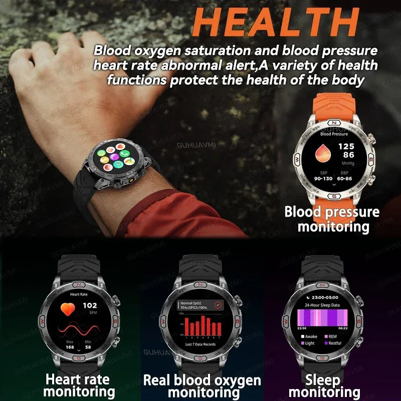 2025New Smart Watch AMOLED Screen GPS Sport Fitness Waterproof LED Lights Compass HD Call Call Smartwatch For Android iOS man - Wear444