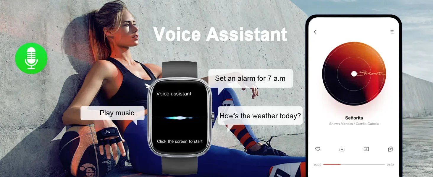 Smart Watch, 1.91" Smartwatch (Answer/Make Call), IP68 Waterproof Fitness Tracker, 110+ Sport Modes, Heart Rate and Sleep Monit - Wear444