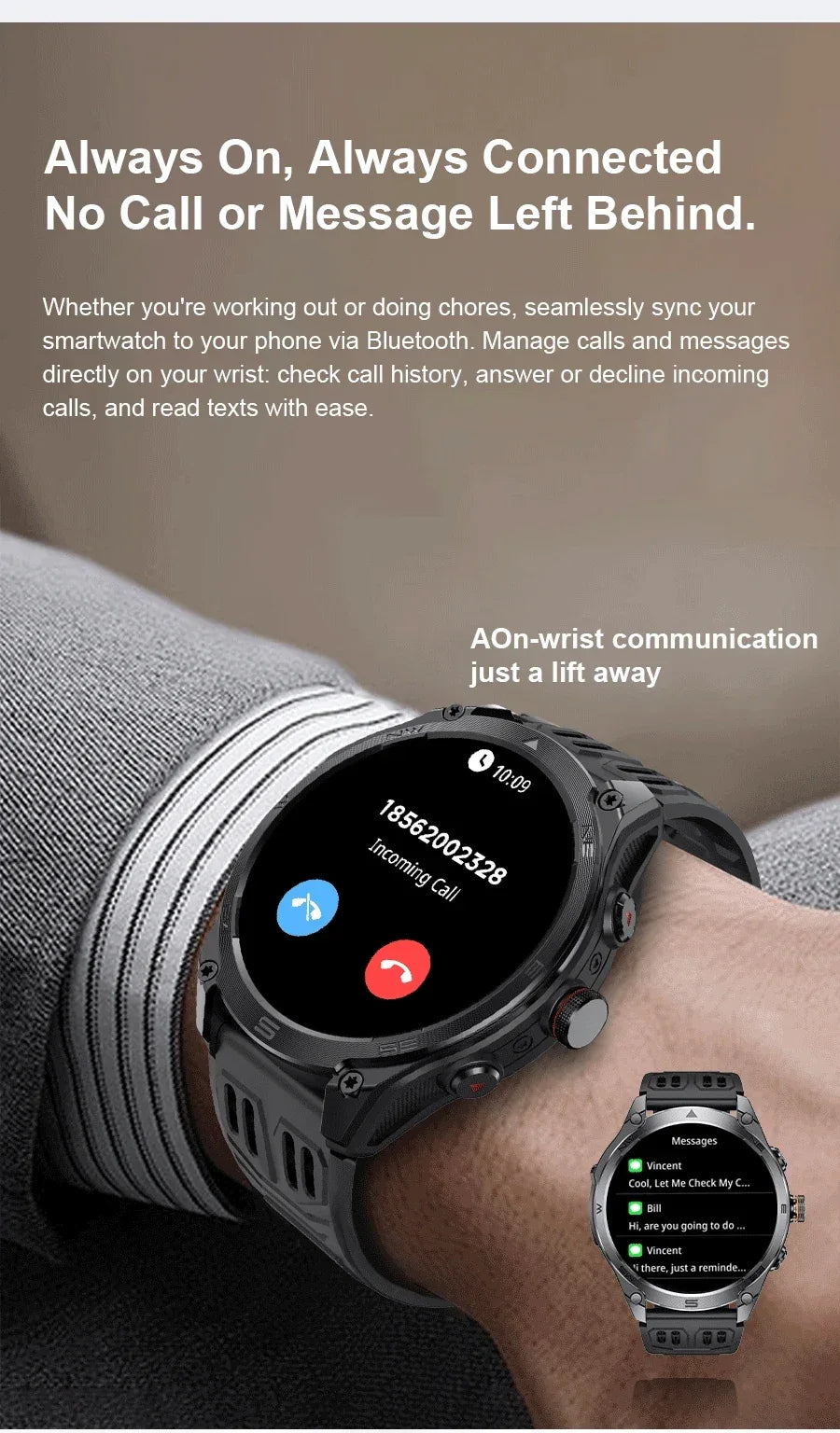 2025 New Military T-Rex 3 Ultra GPS Smart Watch 1000mAh Battery 10ATM Waterproof Compass Flashlight Sports trackr Smartwatch Men - Wear444