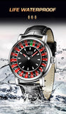 LIGE Quartz Man Watch Fashion Luxury Creative Roulette Game Dial Design Leather Casual Life Waterproof Watches for Men Gifts+Box