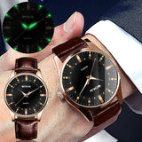 Men'S Quartz Watches Casual High Quality Fashion Waterproof Business Luxury Retro Round Dial Leather Strap Watches