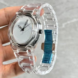 Men's Quartz Watch 2025 Trendy Transparent Design Arabic Numerals High-End Feel Cool Fashionable Timepiece for Gentlemen