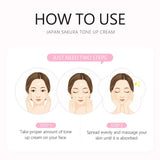Sakura Lazy Cream Lightening Nourishing Brightening Skin Tone Natural Makeup Moisturzing Facial Cream