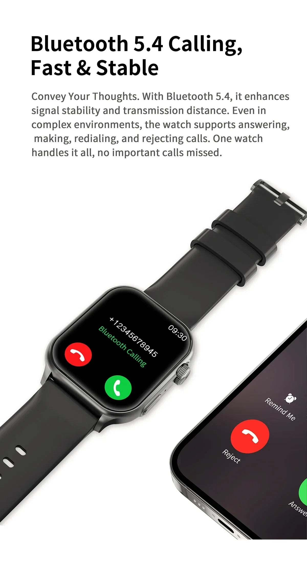 Original Lenovo Smart Watches Sports Fitness Watch Heart Rate Full Touch Screen BT Call Ultra Light Smartwatch for Men Women - Wear444