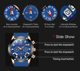 Watches For Men OLEVS Fashion Mens Quartz Watches Luminous Hand Blue Rubber Band Sport WristWatch Relogio Masculino