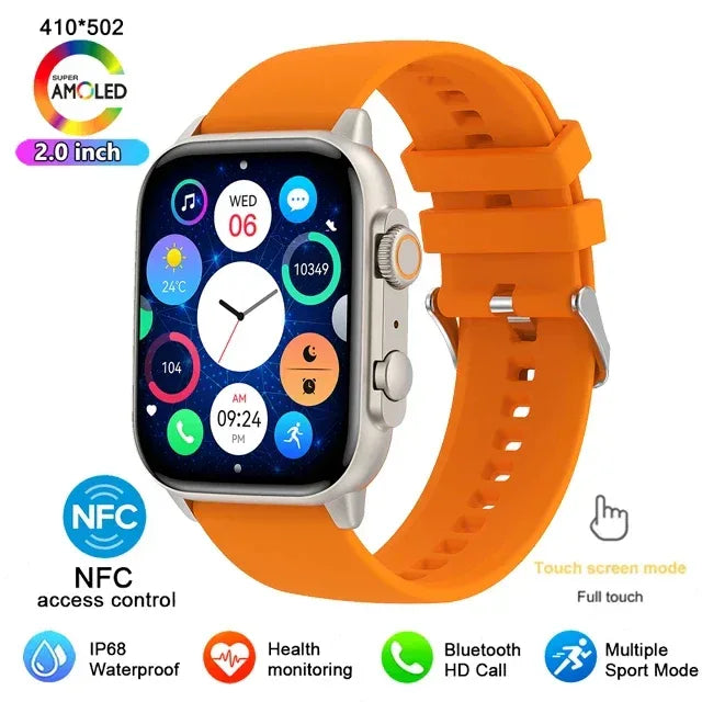 AMOLED Screen Ultra Smart Watch Always Show Time Bluetooth Call Series 8 High Refresh Rtae NFC Smartwatch Men Sport Watch Women - Wear444