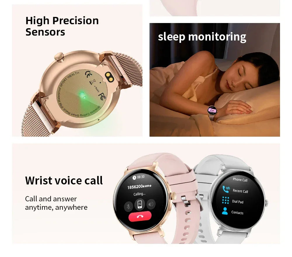 For Android IOS New Ultra Thin Smart Watch Women Screen Always Display Time Sports Bracelet Bluetooth Call Fashion Smartwatch - Wear444