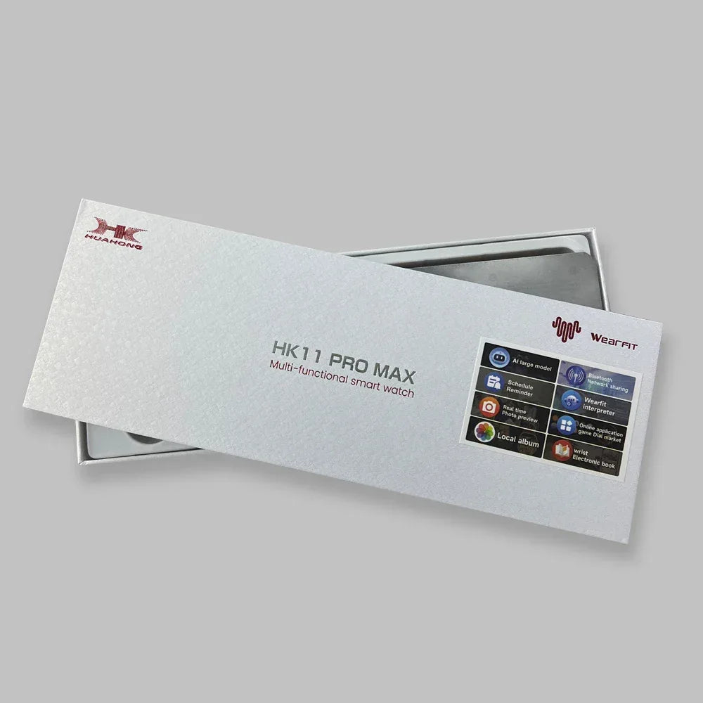 2025 New HK 11 Pro MAX Smart Watch AMOLED Series 10 NFC Compass 46m 4G ROM Bluetooth Call Network AI Robot Smartwatch Men Women - Wear444